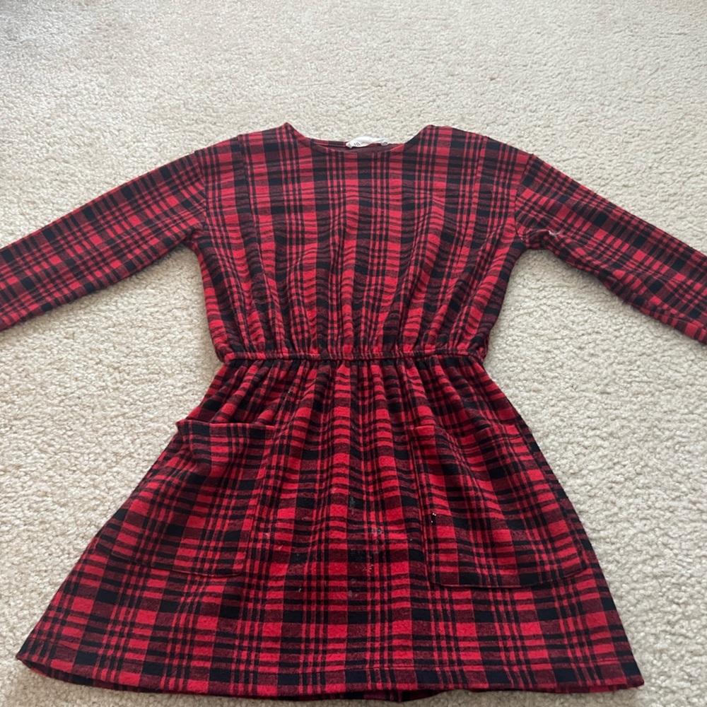 Red plaid Zara dress. Size 9.
